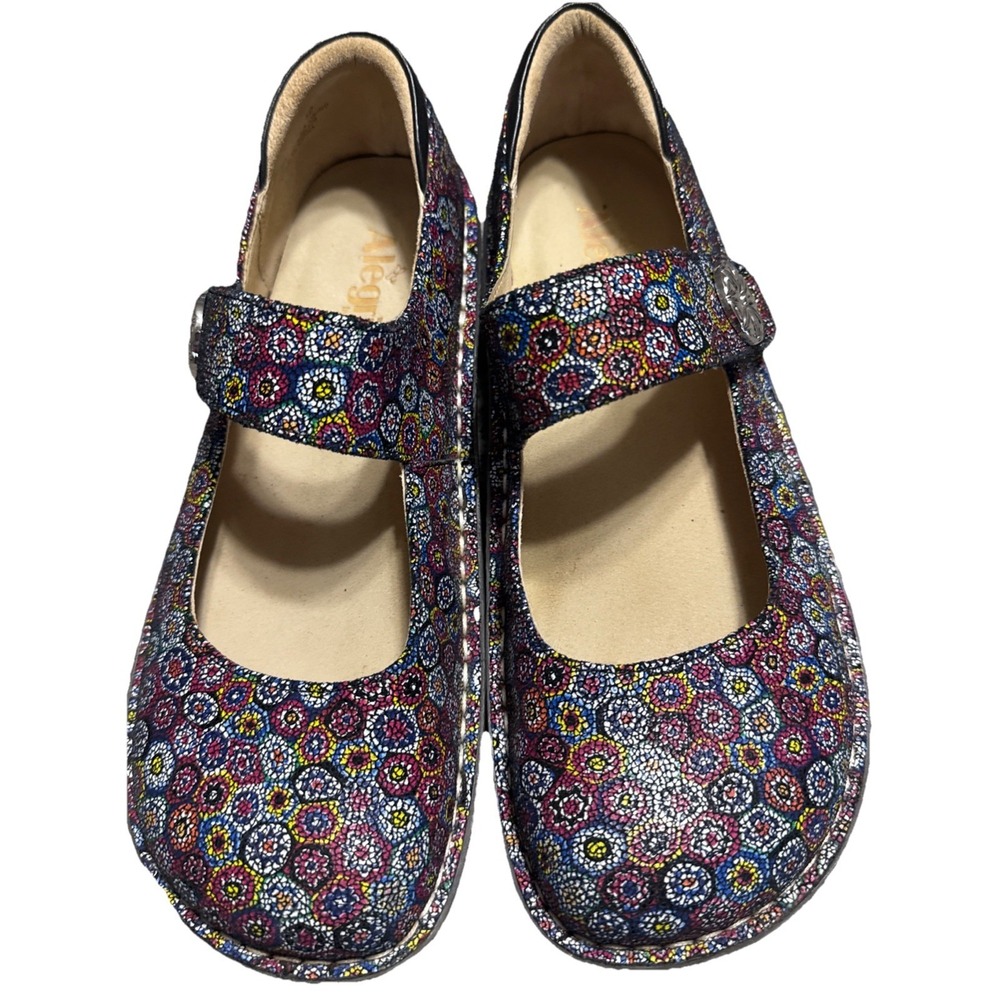 Algeria 40 Mary Jane Paloma -770 Multicolored Geometric Floral Women's 9-9.5 Us